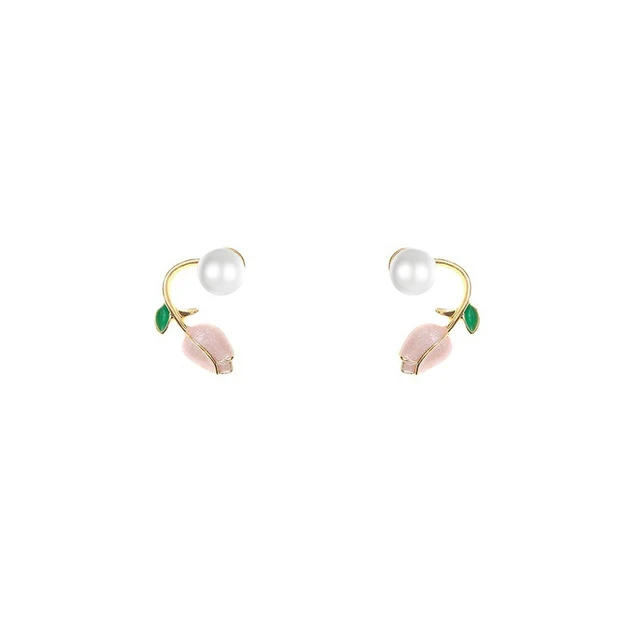 Korean Tulip Pearl Flower Earrings - DropShp