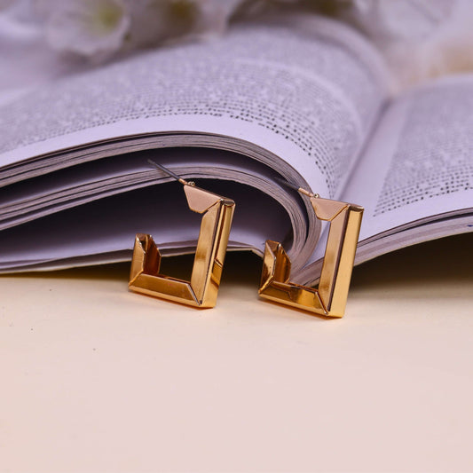 Gold Plated Half Hoop Earring - DropShp