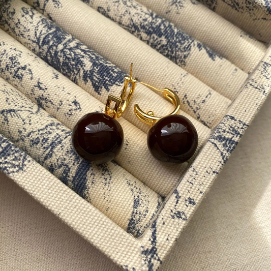 Gold Plated Cherry Stud Earrings - DropShp