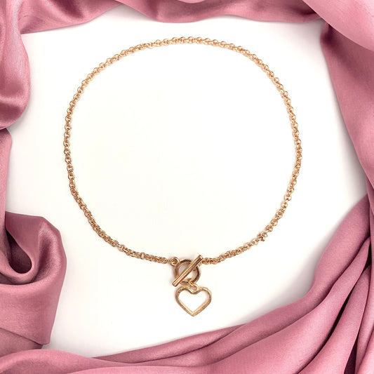Golden Heart Single Chain Necklace - DropShp