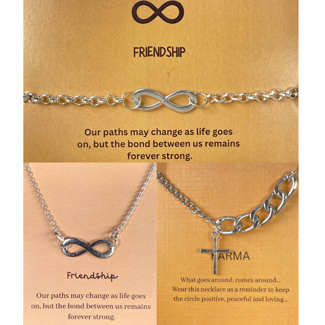 Pack Of 3 Cross Infinity Necklace & Bracelet Combo - DropShp