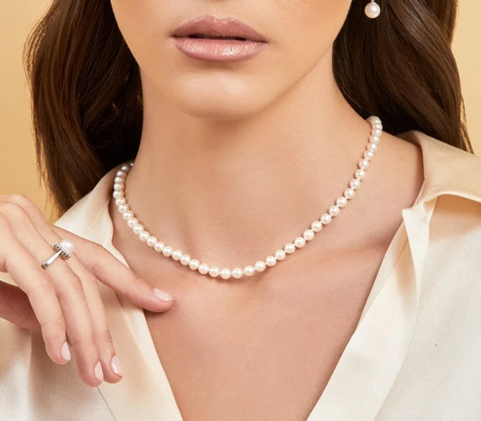 6mm Glass Pearl Necklace (For Girls) - DropShp