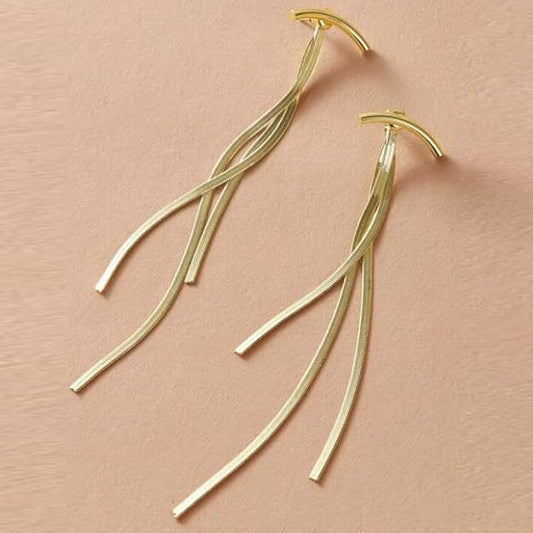 Golden Long Tassel Earrings - DropShp