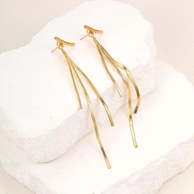 Golden Long Tassel Earrings - DropShp