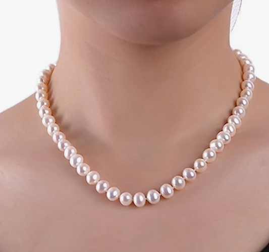 8mm Glass Pearl Necklace (For Girls) - DropShp