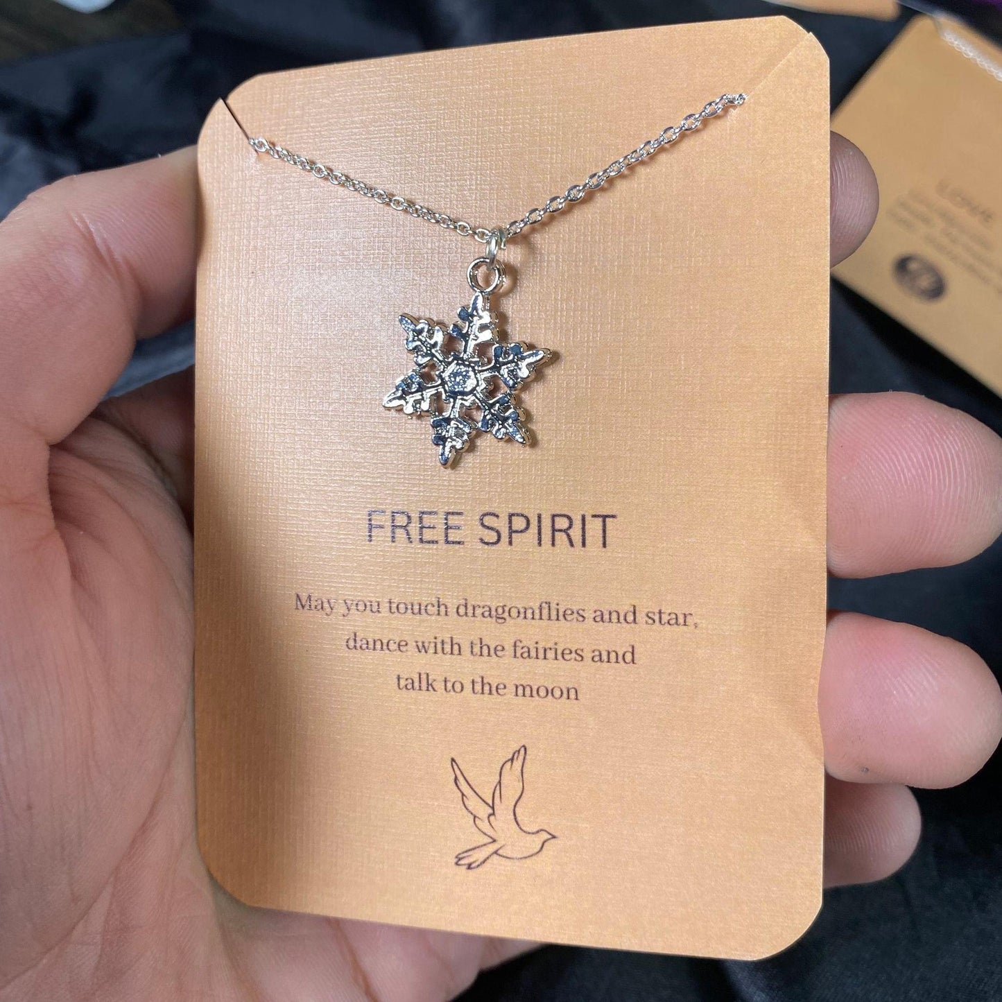Minimal Silver Snowflake Card Necklace| Waterproof Chain | Perfect for Dailywear - DropShp