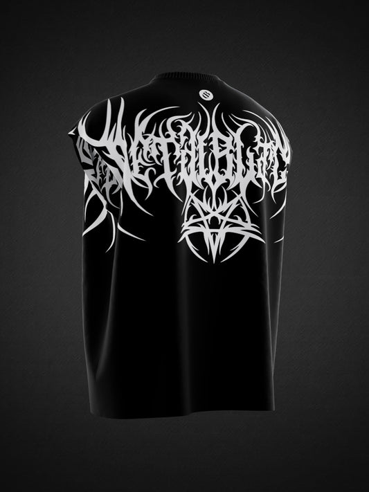 METAL BLACK UNISEX BOXY VEST