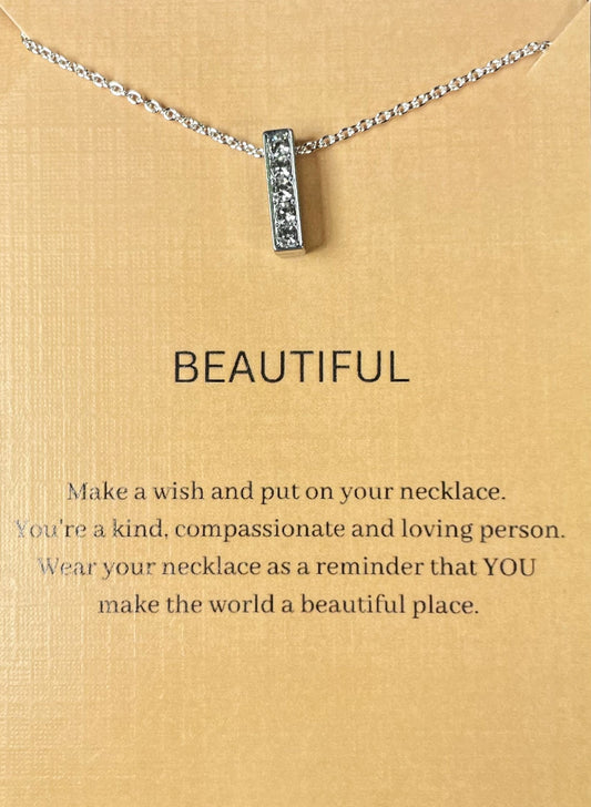 Alphabet I Initial Pendant Silver Necklace - DropShp