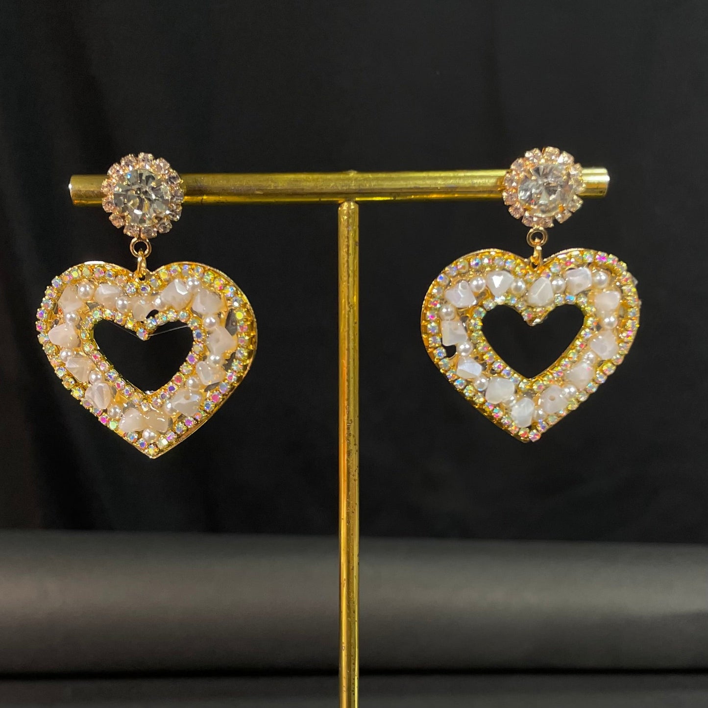 Crystal Trendy Heart Designed Korean Earrings - DropShp