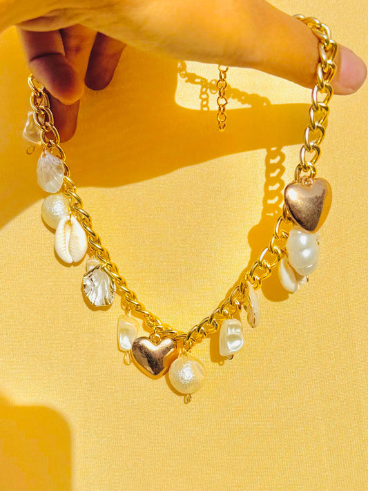 Gold Plated Alloy Anti Tarnish Boho Heart Charm Necklace For Women - DropShp