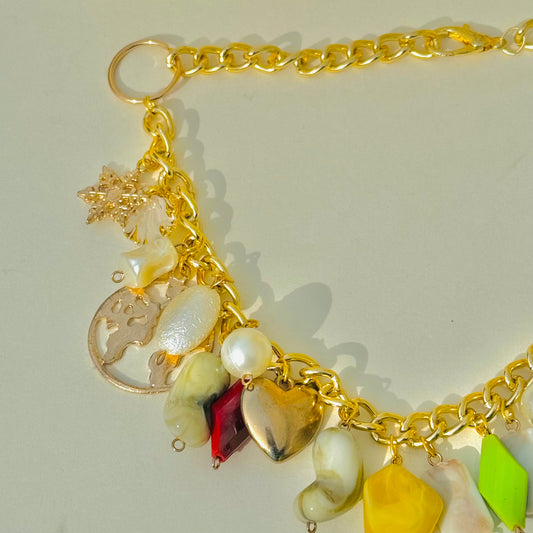 Gold Plated Alloy Anti Tarnish Boho Multi Charms Necklace For Women - DropShp