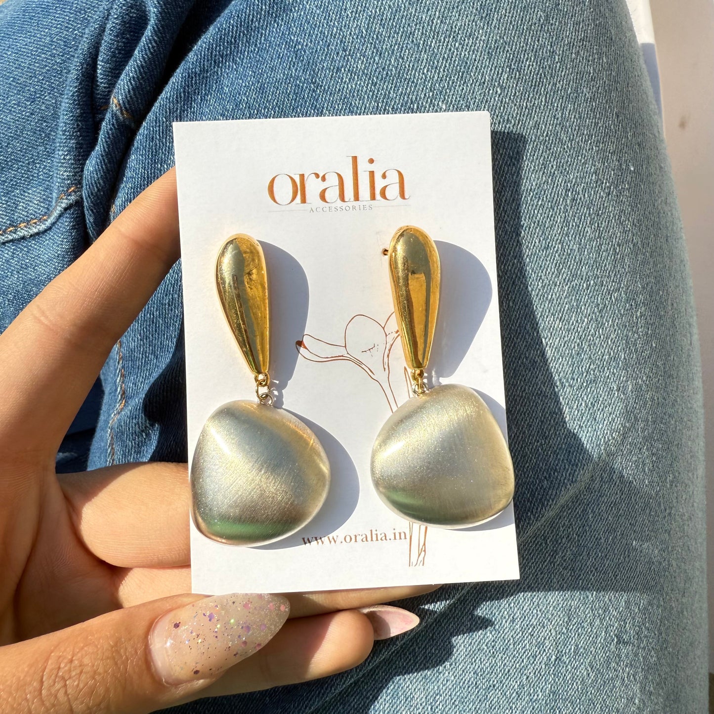 Golden & Silver Matte Shine Korean Earrings - DropShp