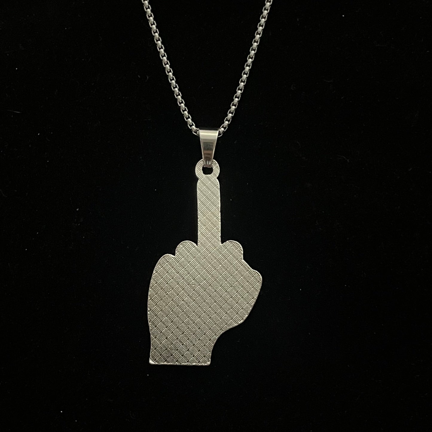 Middle Finger Iced Out Hip Hop Pendant Necklace With Chain - DropShp