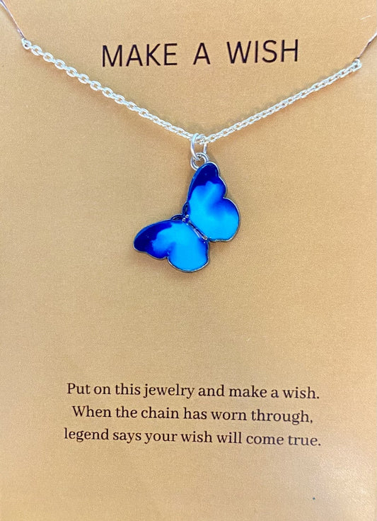 Waterproof Blue Butterfly Necklace - DropShp