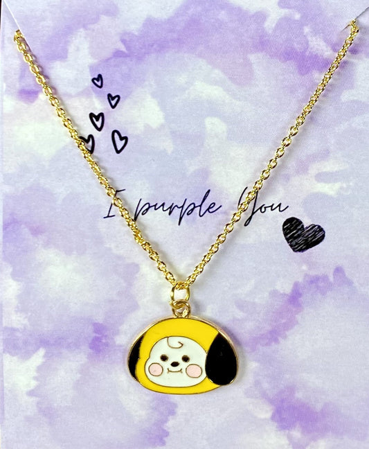 Cute Chimmy BTS Character Necklace 4 (Golden) - DropShp