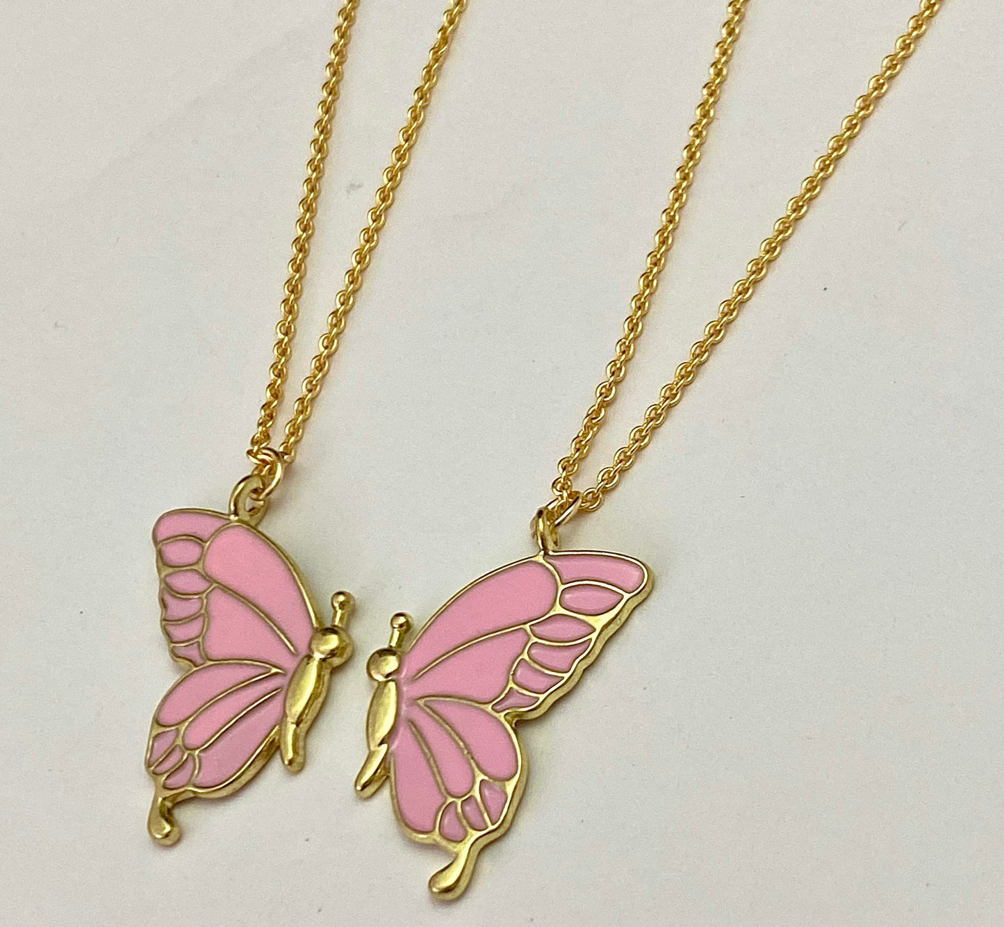 Pink Butterfly Friendship Necklace - DropShp