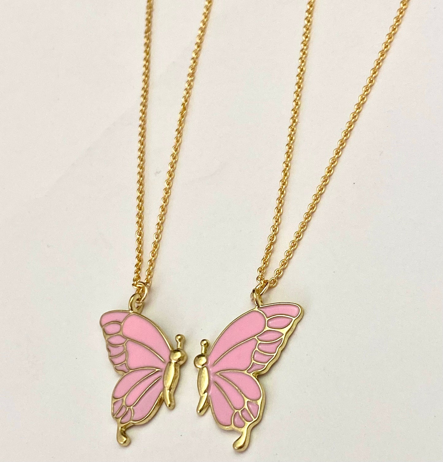Pink Butterfly Friendship Necklace - DropShp