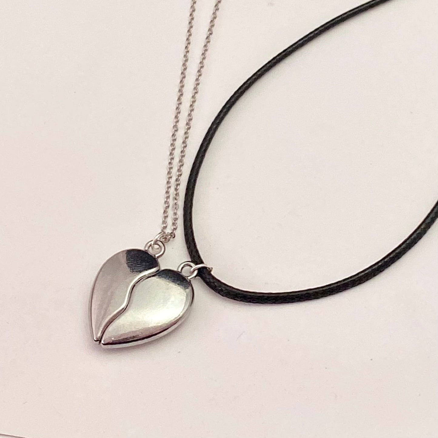 Silver Broken Heart Couple Necklace - DropShp