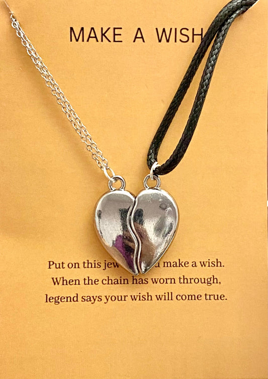 Silver Broken Heart Couple Necklace - DropShp