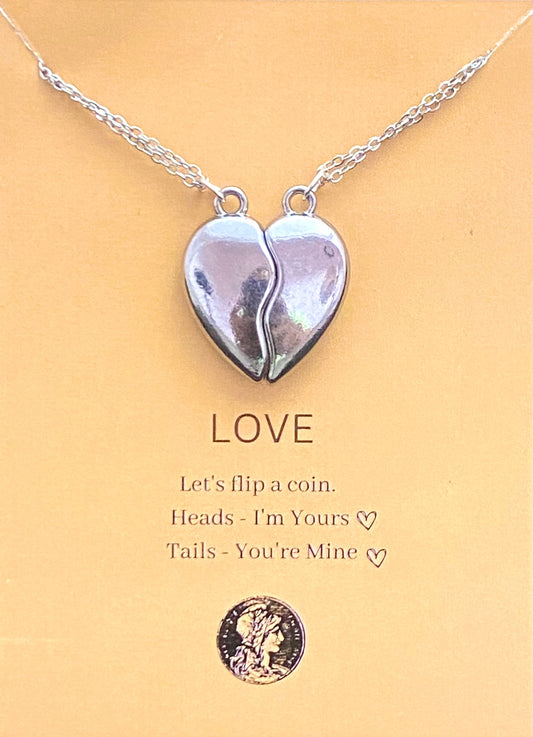 Silver Antitarnish Broken Heart Couple Necklace - DropShp