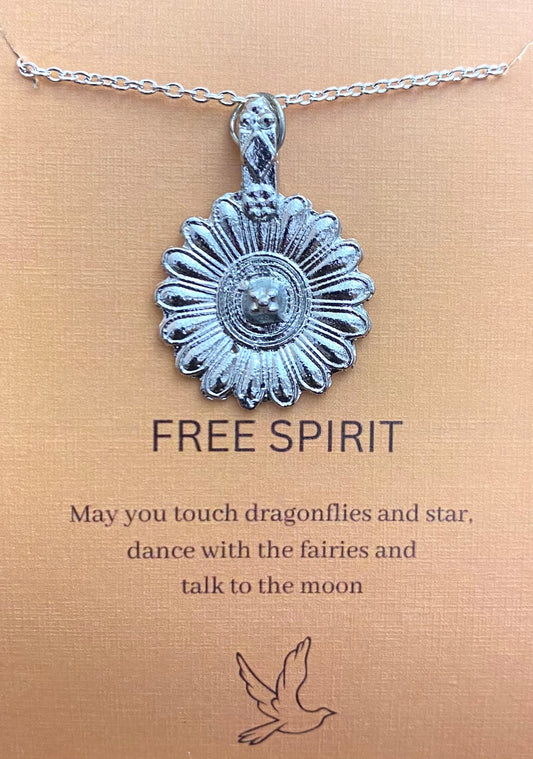 Minimal Silver Sunflower Card Necklace| Perfect for Dailywear - DropShp