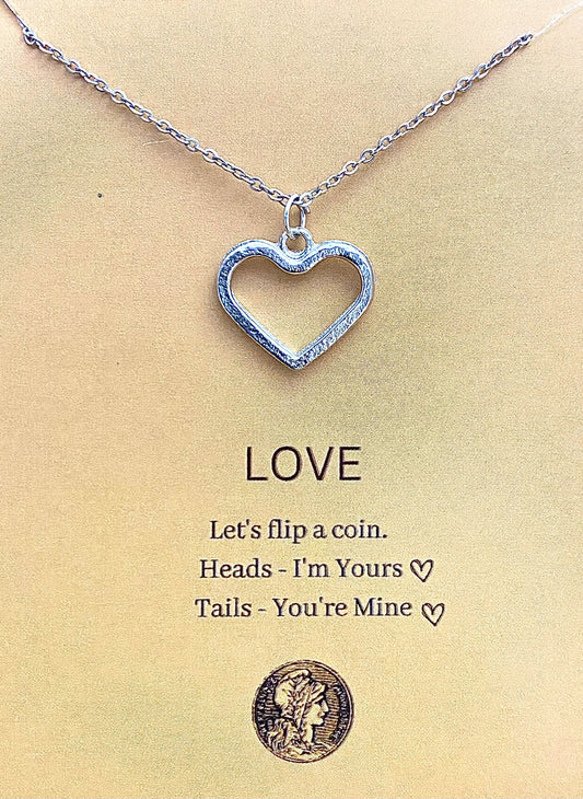 Minimal Silver Heart Card Necklace | Waterproof Chain | Perfect for Dailywear - DropShp