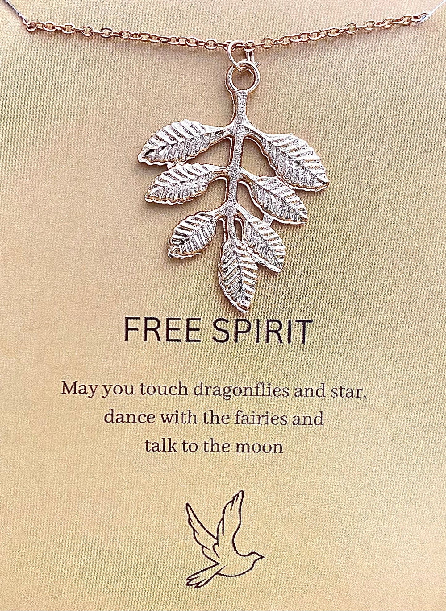 Minimal Golden Leaf Card Necklace| Perfect for Dailywear - DropShp