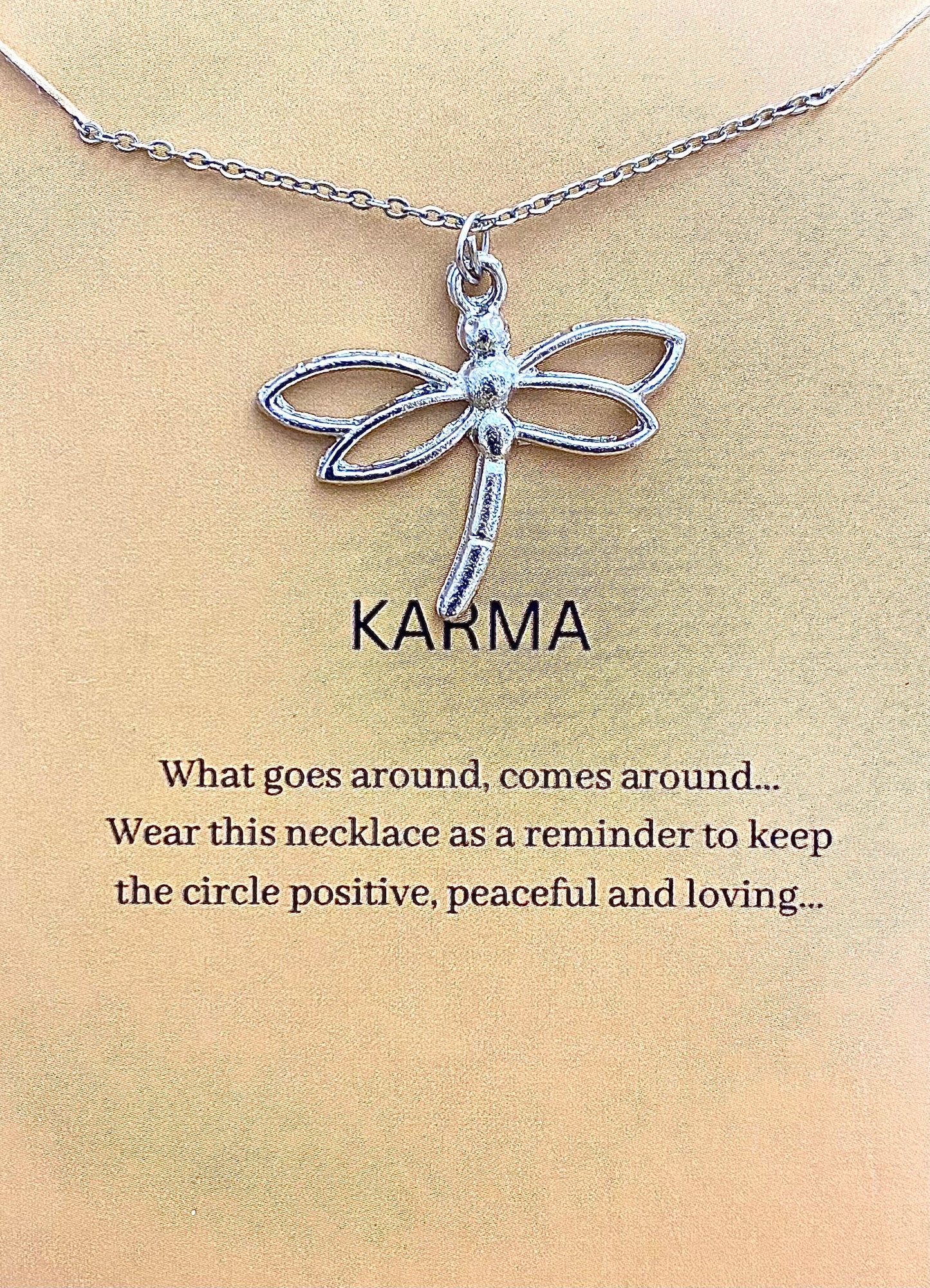 Minimal Silver Dragonfly Card Necklace | Waterproof Chain | Perfect for Dailywear - DropShp