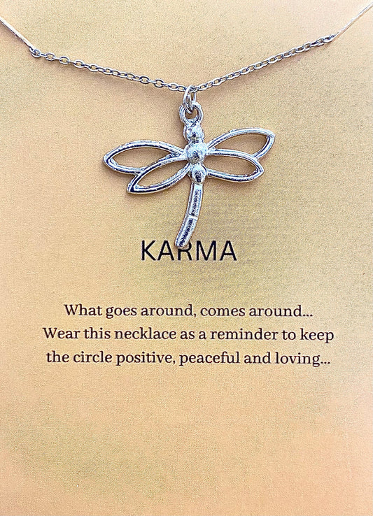 Minimal Silver Dragonfly Card Necklace | Waterproof Chain | Perfect for Dailywear - DropShp