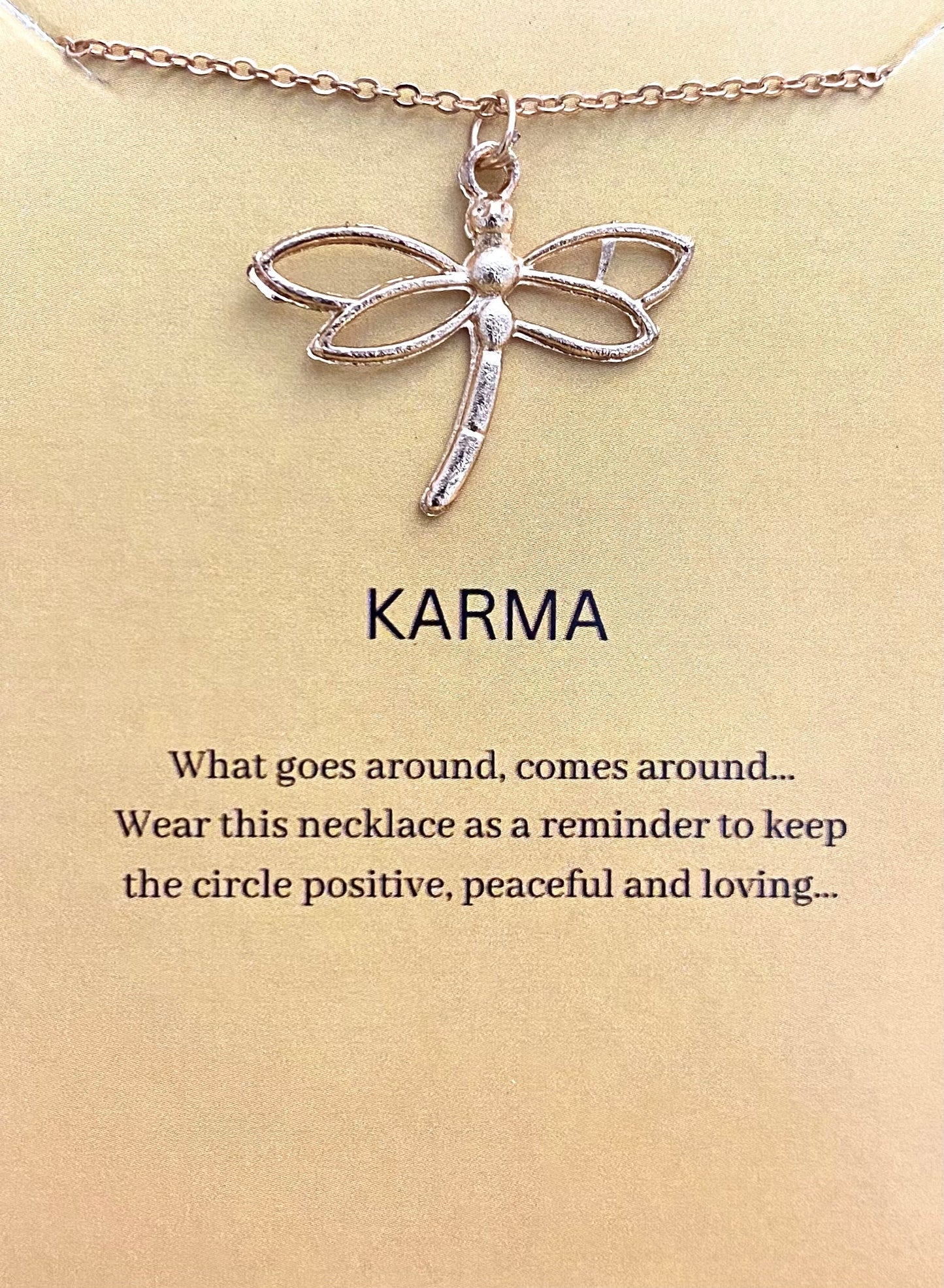 Minimal Golden Dragon Fly Card Necklace| Perfect for Dailywear - DropShp