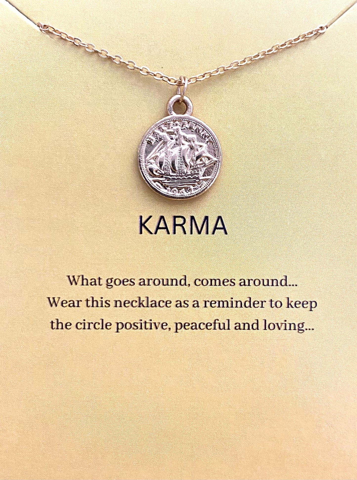 Minimal Golden Coin Card Necklace| Perfect for Dailywear - DropShp