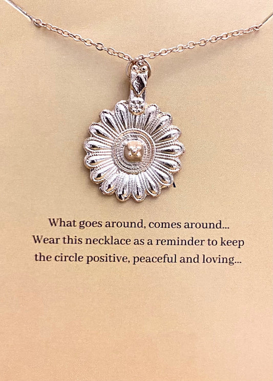 Minimal Golden Sunflower Card Necklace| Perfect for Dailywear - DropShp