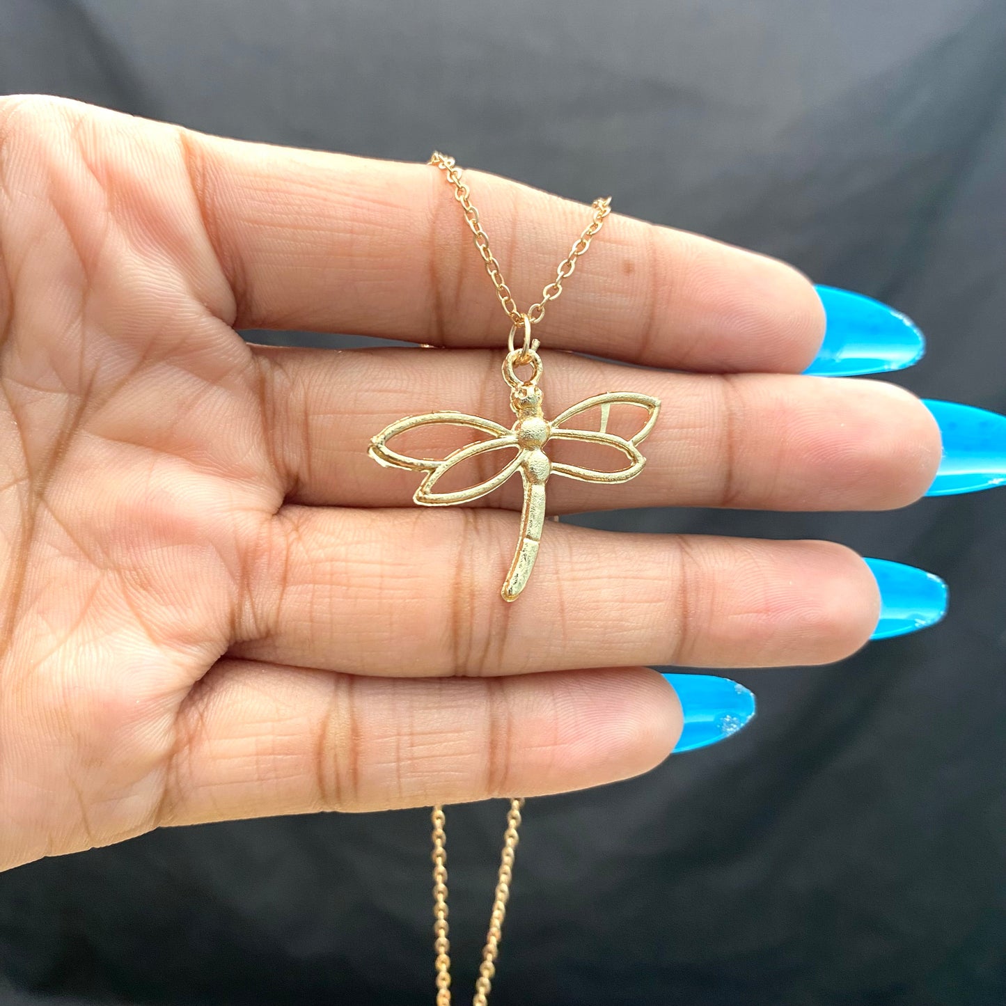 Minimal Golden Dragon Fly Card Necklace| Perfect for Dailywear - DropShp