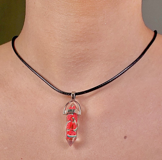 Watermelon Print Pencil Pendant Necklace (D-6) - DropShp