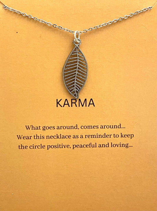 Silver Leaf Necklace With Stainless Steel Chain - DropShp