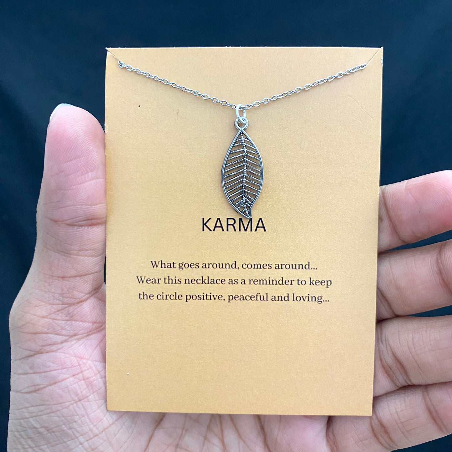 Silver Leaf Necklace With Stainless Steel Chain - DropShp