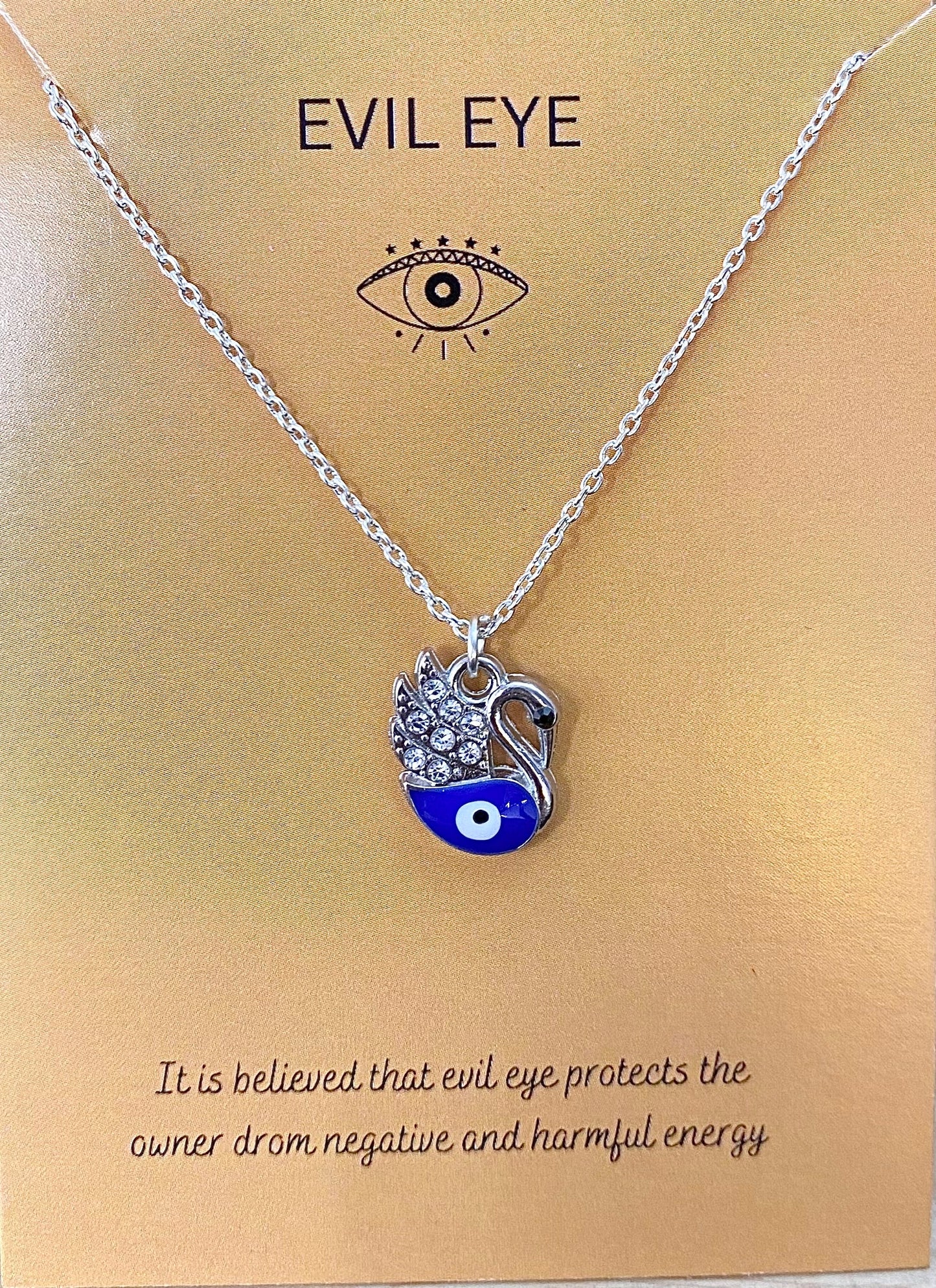 Silver Duck Evil Eye Charm Necklace(Waterproof) - DropShp