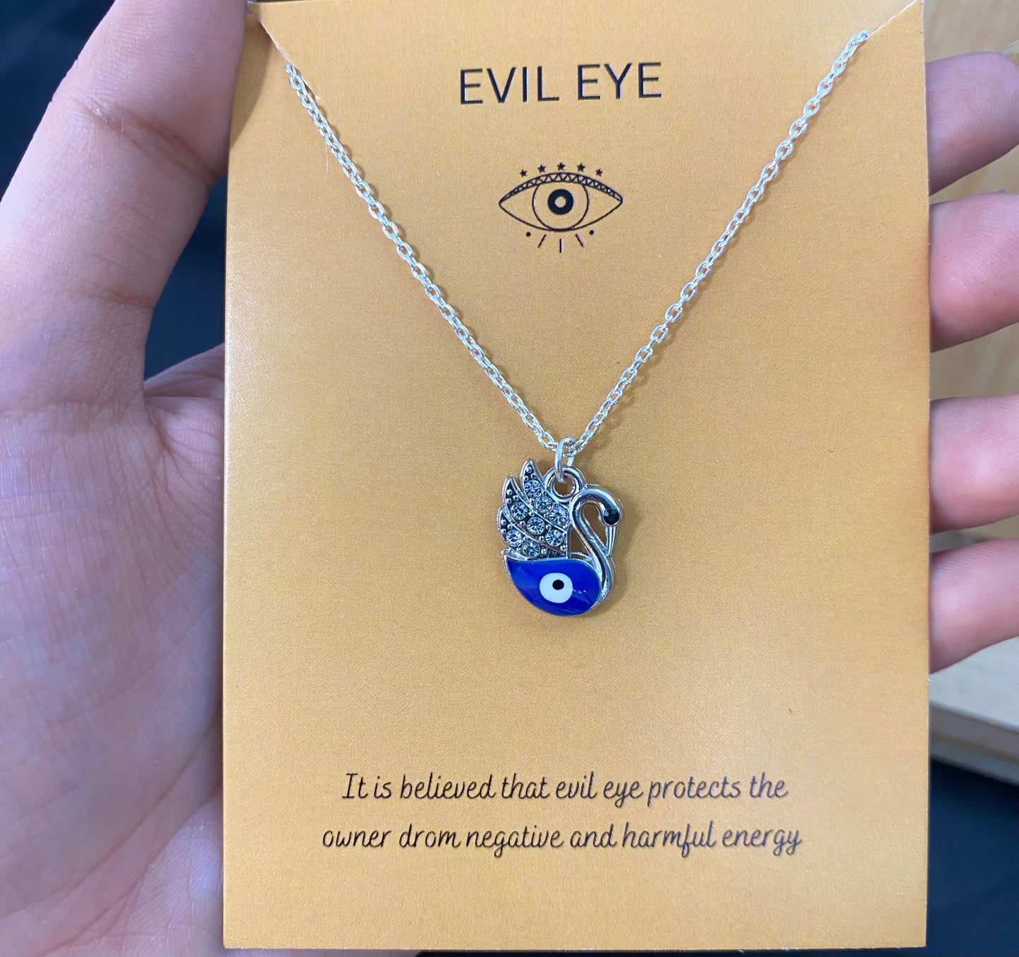 Silver Duck Evil Eye Charm Necklace(Waterproof) - DropShp