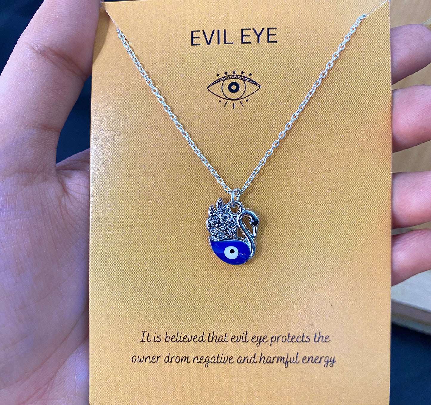 Silver Duck Evil Eye Charm Necklace(Waterproof) - DropShp