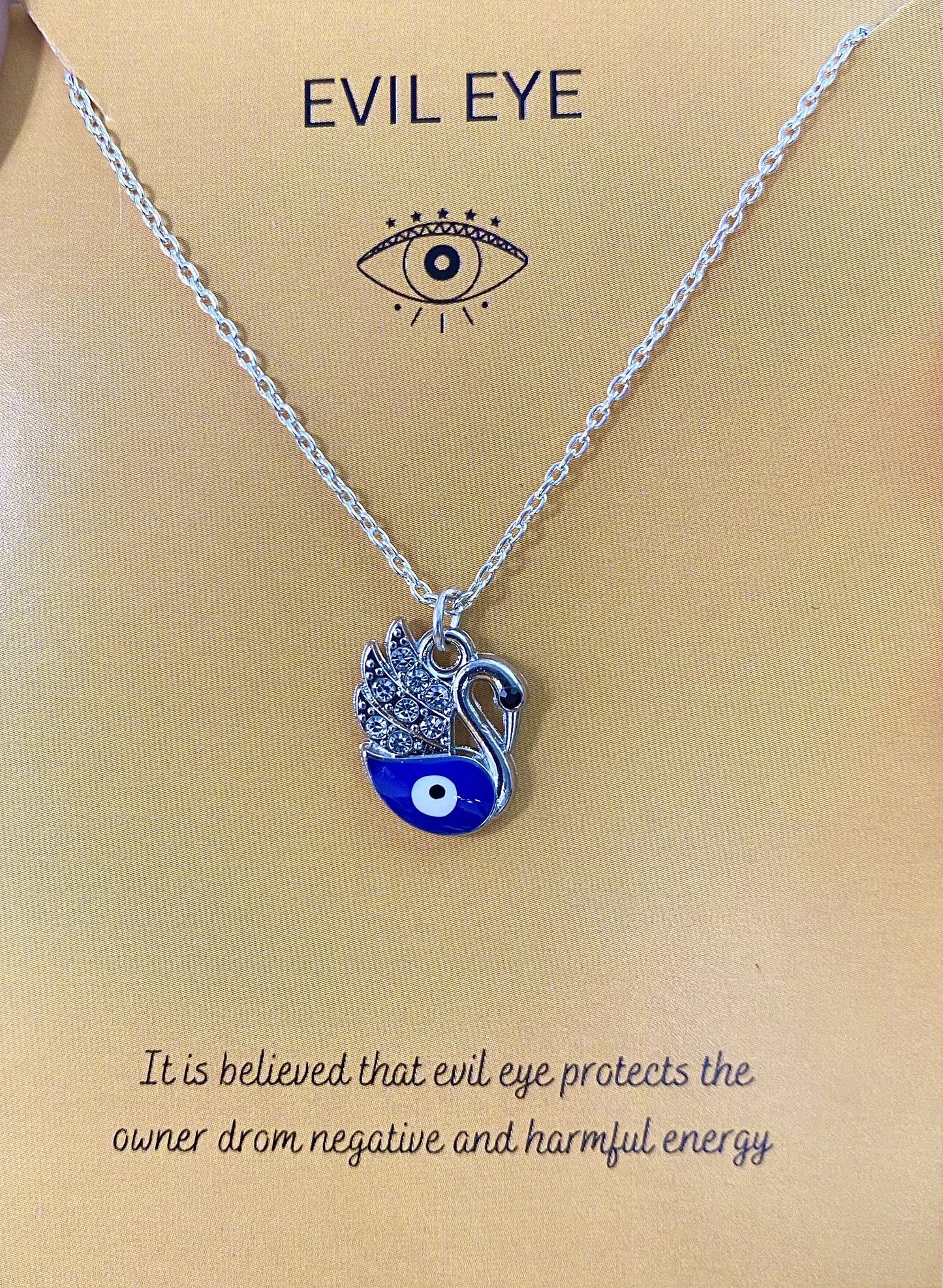 Silver Duck Evil Eye Charm Necklace(Waterproof) - DropShp