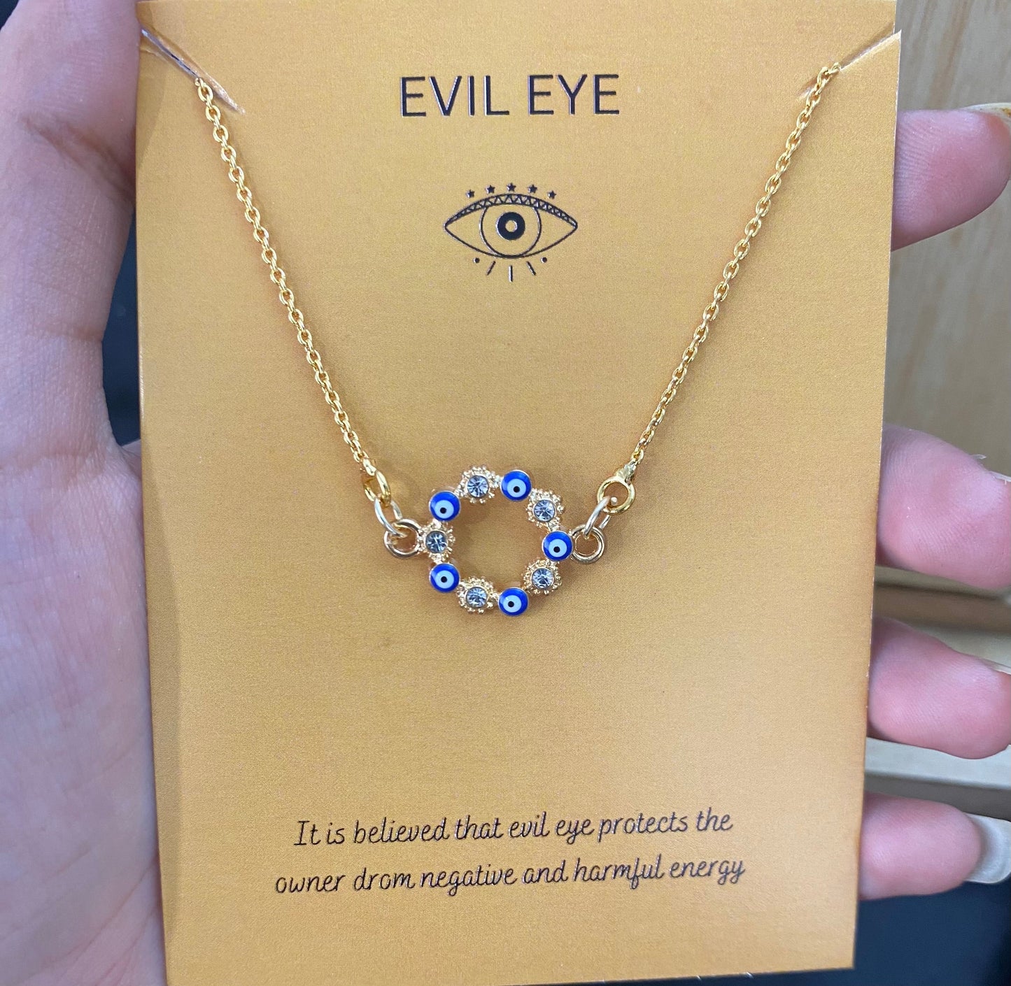 Blue Evil Eye Charm Necklace(Waterproof) - DropShp