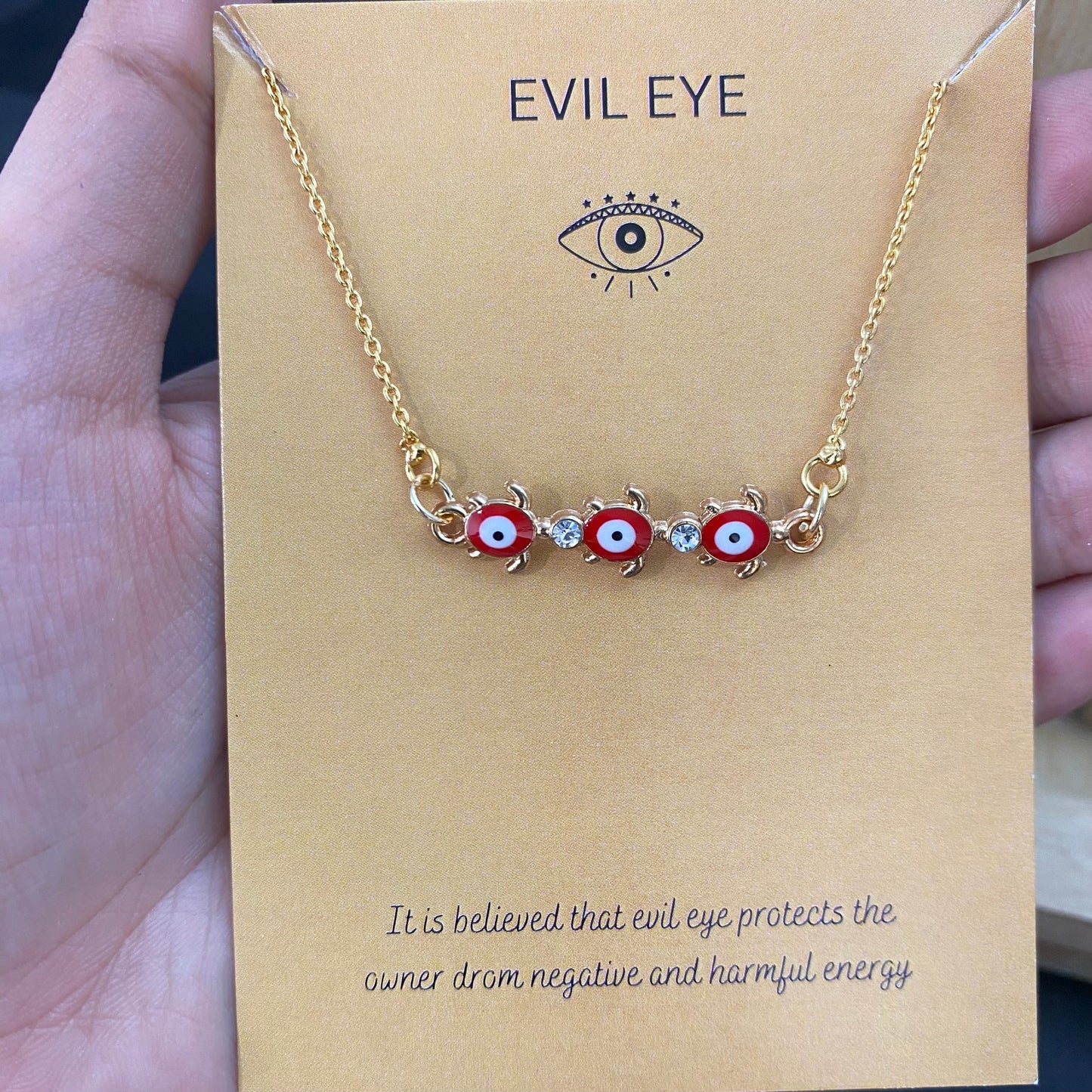 Red Tortoise Evil Eye Charm Necklace(Waterproof) - DropShp