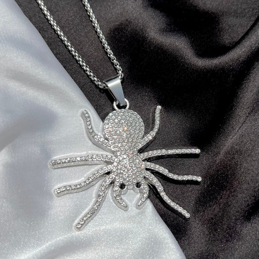 Spider Iced Out Hip Hop Pendant Necklace With Chain - DropShp