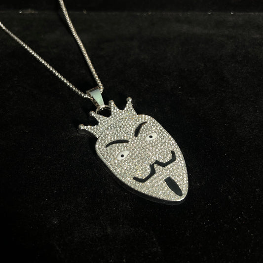 Anonymous Mask Iced Out Hip Hop Pendant Necklace With Chain - DropShp