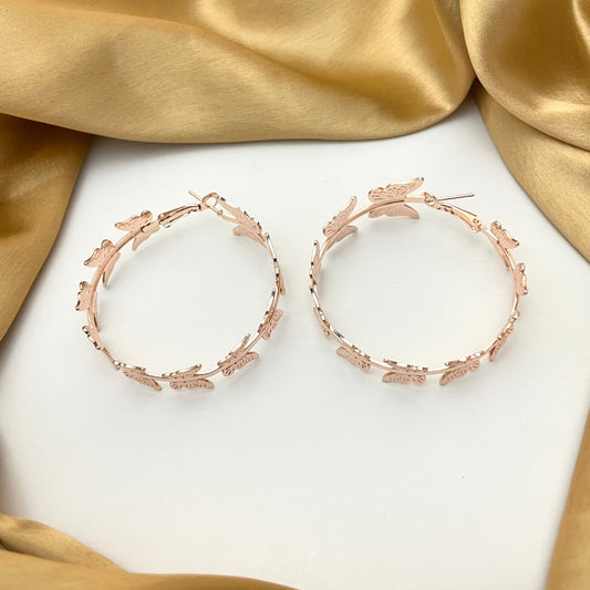 Rosegold Butterfly Hoops Earrings - DropShp