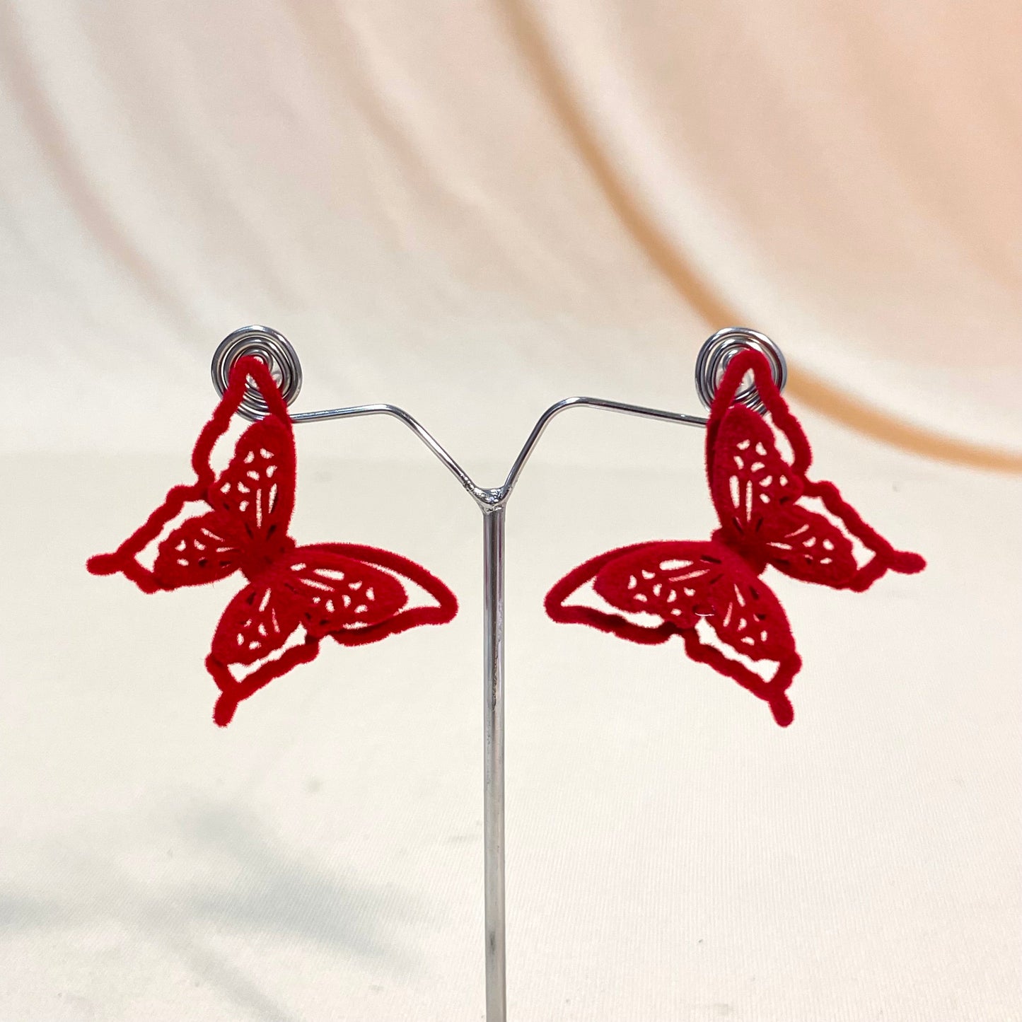 Red Velvet Butterfly Stud Earrings - DropShp