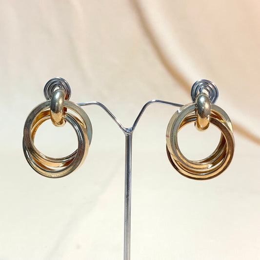 Golden Trendy Circular Hoops Earrings - DropShp