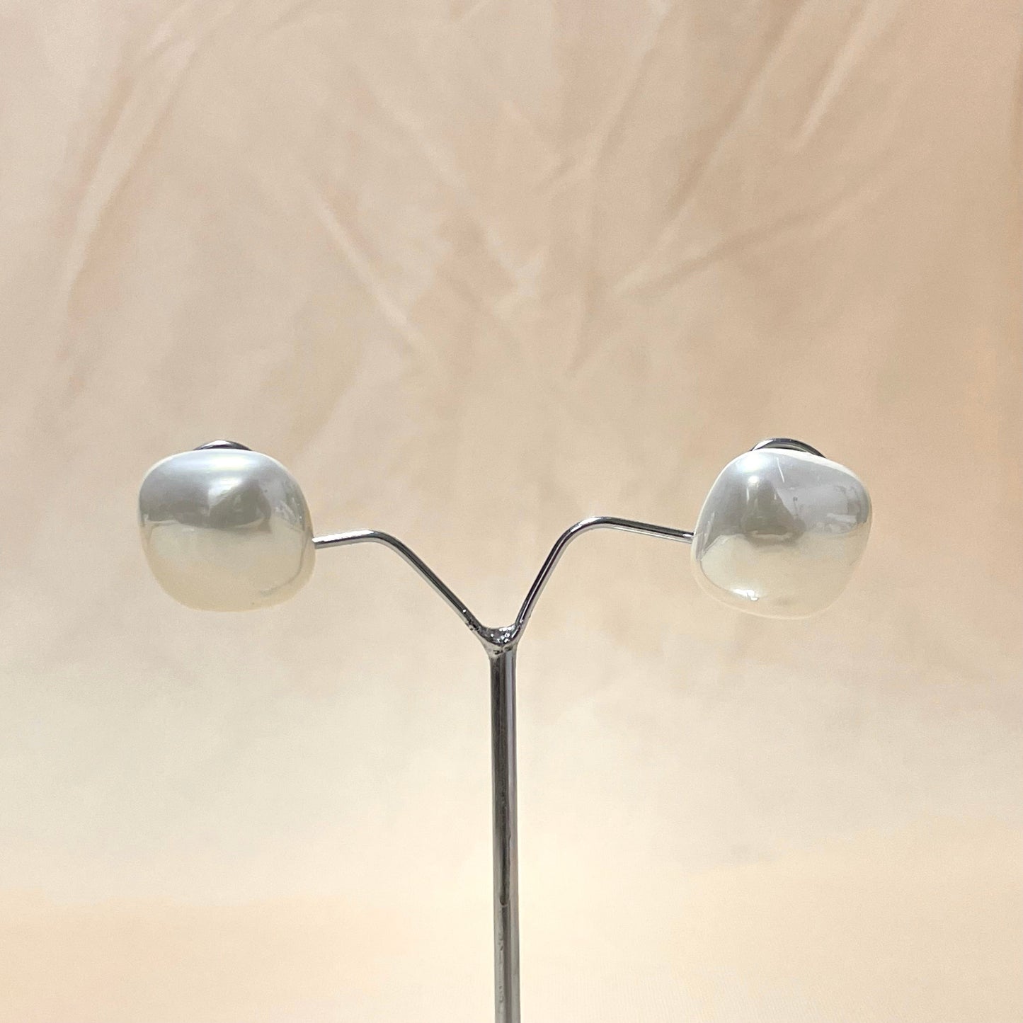 Silver Square Stone Stud Earrings - DropShp