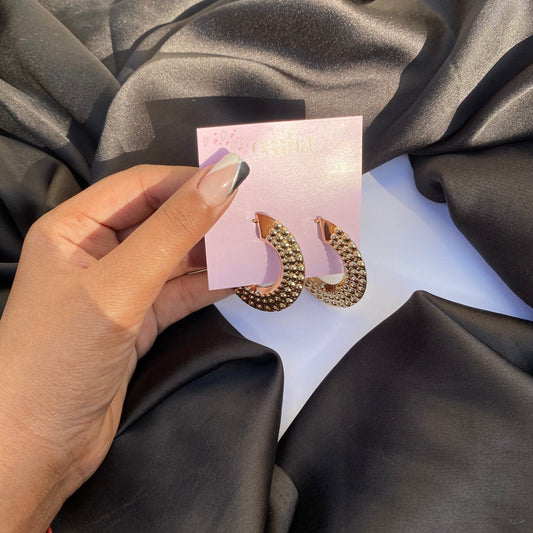 Alloy Geometric Temple Hoop Earrings - DropShp