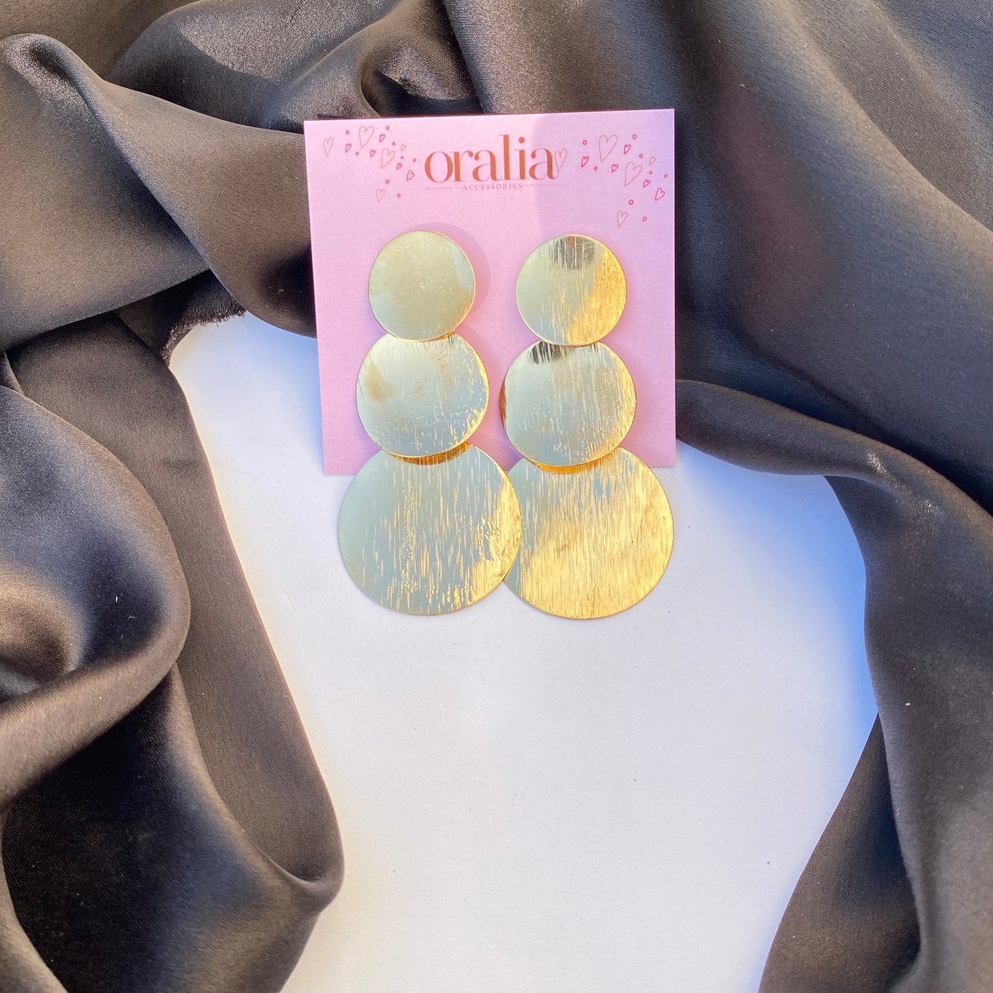 Golden Textured Drop Earrings - DropShp